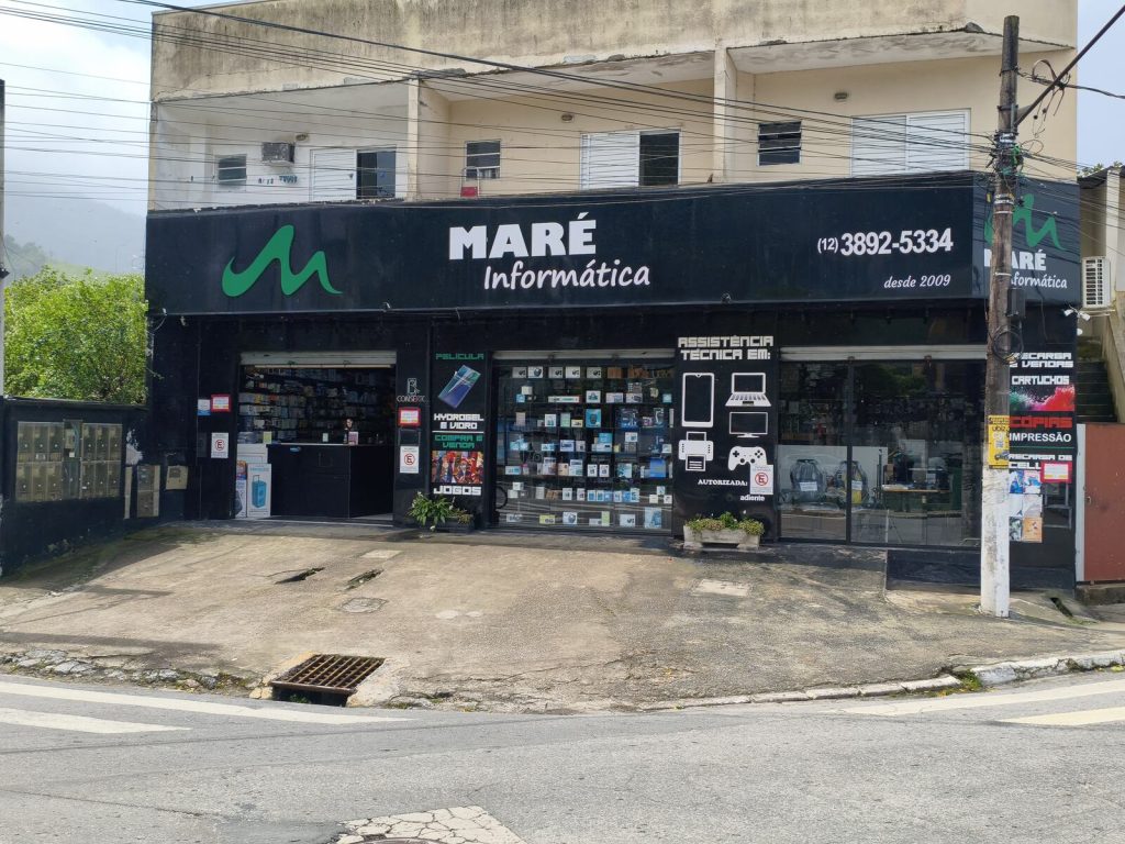 Fachada da Maré Informática na R. José Pacini, 326 – Topolândia, São Sebastião